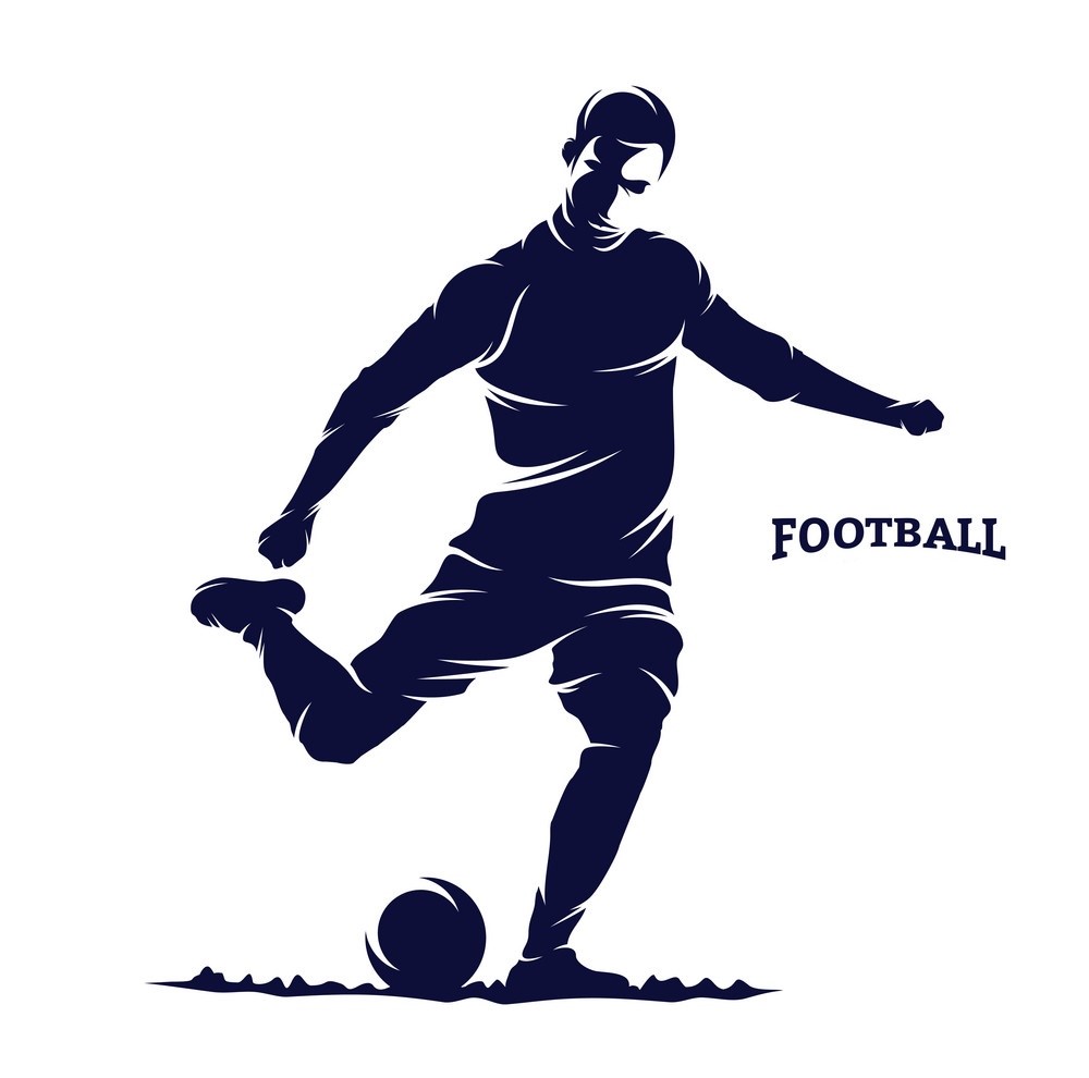 man kicking a soccer ball